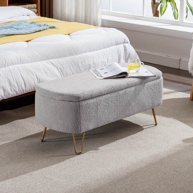 Banc de rangement avec repose-pieds Toleen , Gris