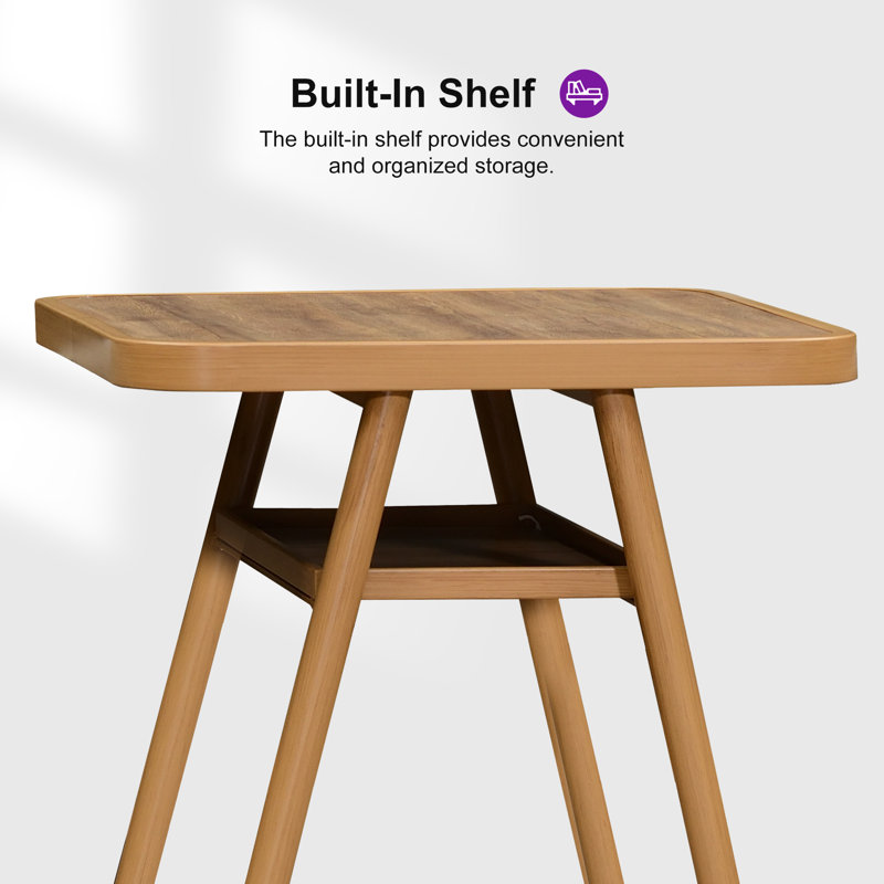 Table de bar George Oliver, Plateau brun / base brune