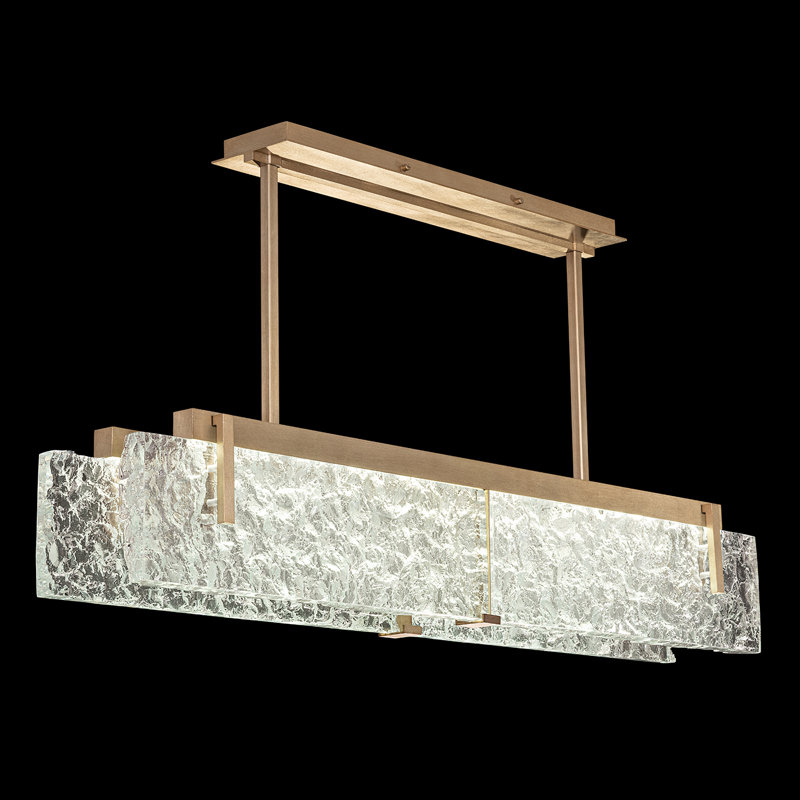Luminaire suspendu linéaire 52,25 po Terra, Or, Transparent