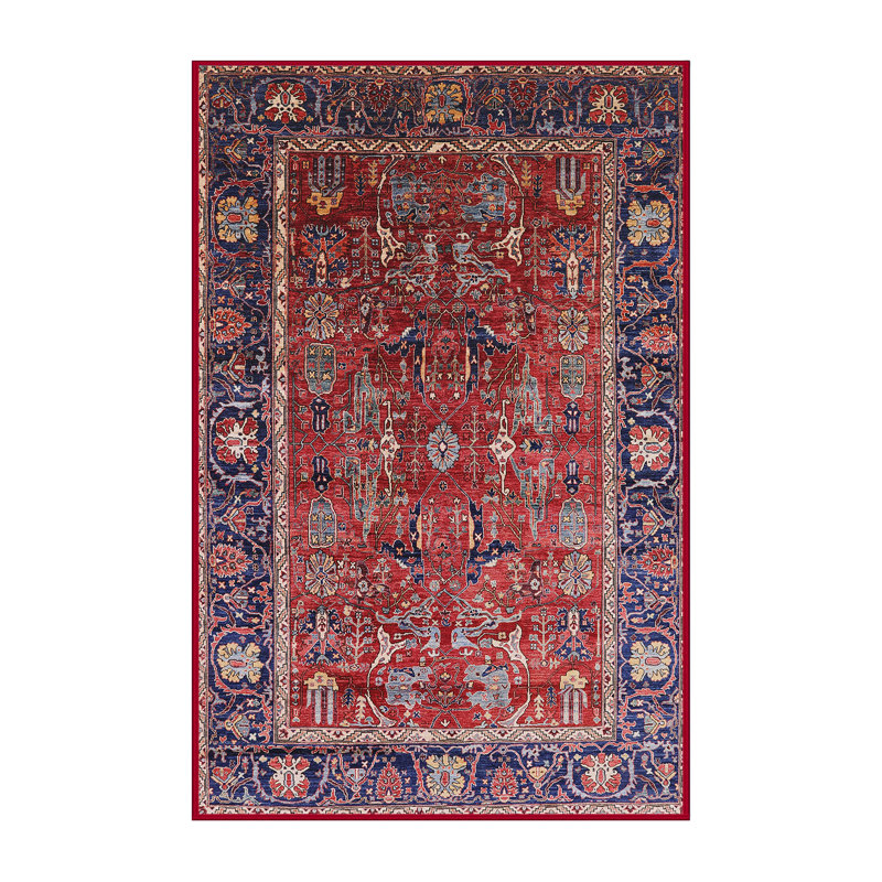 Tapis bleu / rouge Forance, Rectangle 5 pi x 8 pi