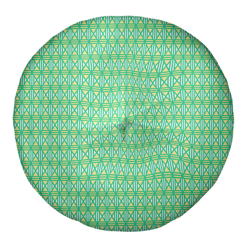 Coussin de sol Katelyn Elizabeth, 26 po x 26 po, Vert / Jaune