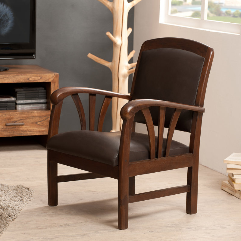 Upholstered Armchair, Dark Brown