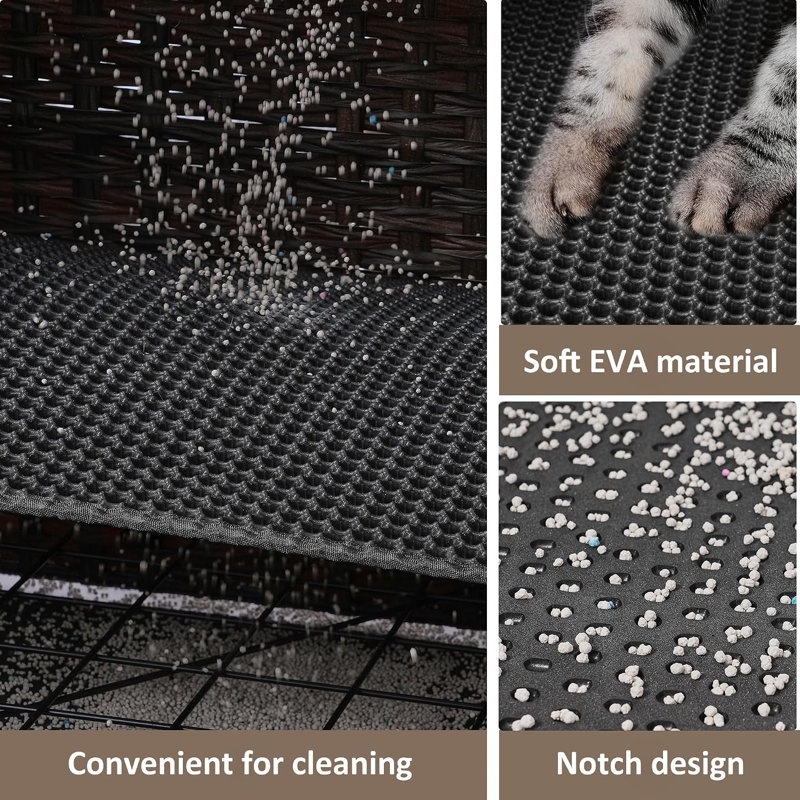 Enceinte en PP tissé à la main; Tapis de litière doux inclus; Intérieur spacieux Conception de style mobilier; Décoration intérieure d'intérieur