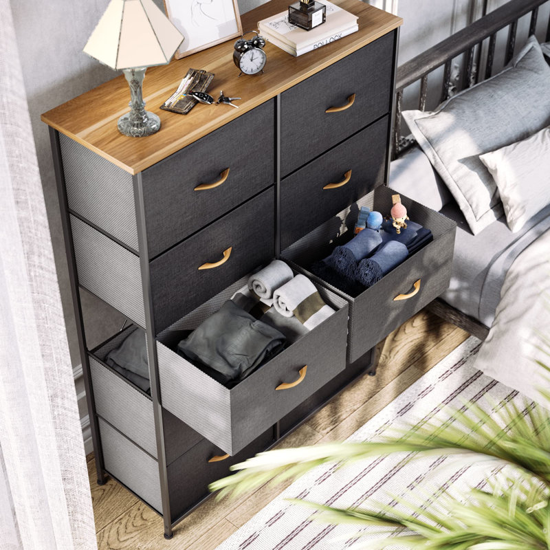 Rae 84cm W 10 - Drawer Chest of Drawers, Dark Grey