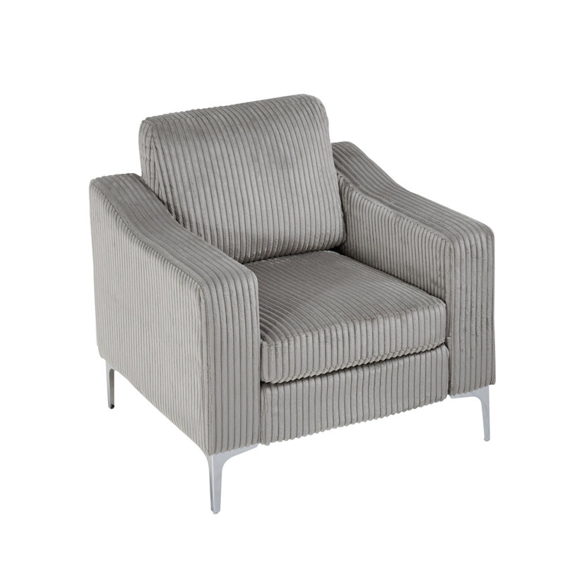 Canapé-lit modulaire en velours côtelé convertible gris avec accoudoirs pouvant être assemblés, Gris