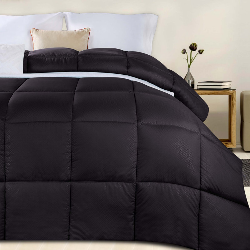 Édredon en duvet synthétique réversible toutes saisons Superior , Noir, Simple/Simple XL