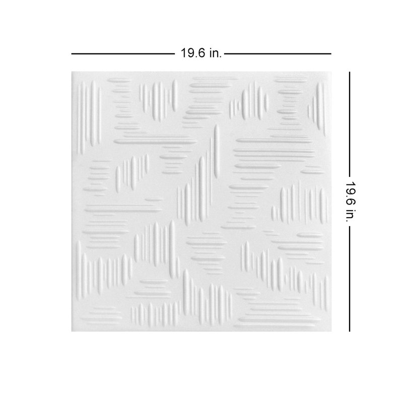 Tuile de plafond en polystyrène Country Wheat 1,6 pi x 1,6 pi, Héron blanc