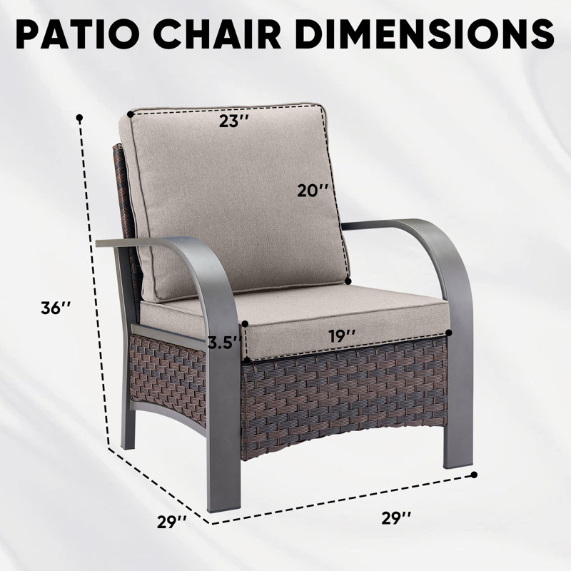 Ensemble de 2 chaises d'extérieur en osier de style industriel Wyland, Beige