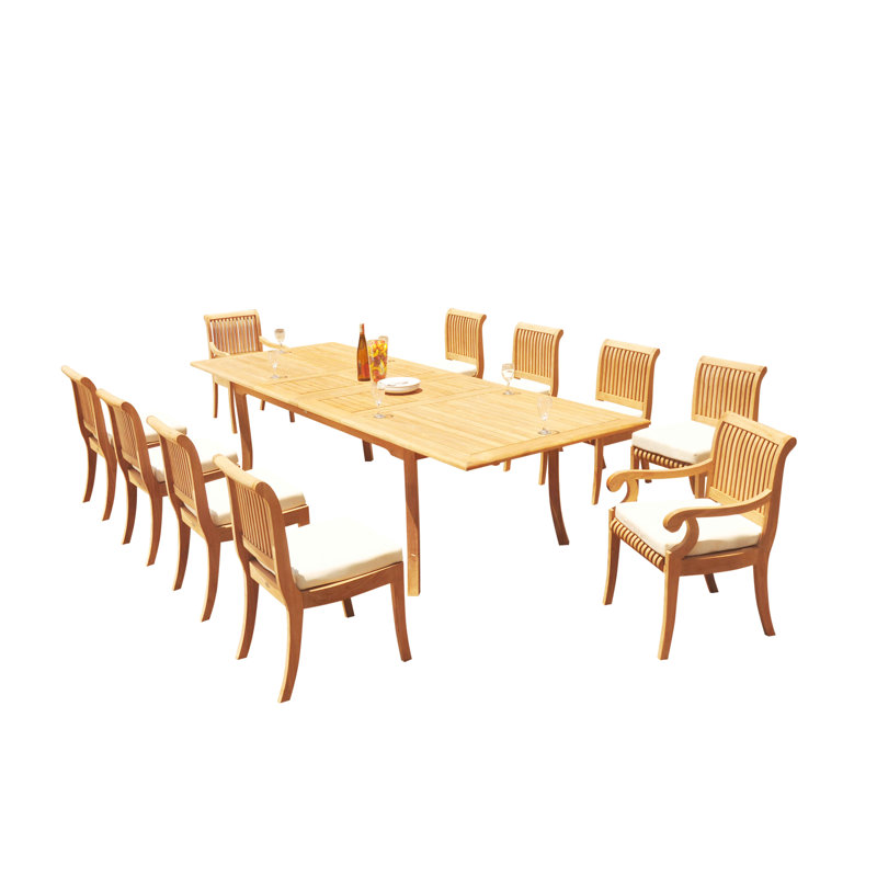 Ensemble de salle à manger 11 pièces Massenburg, L 118 po x l 40 po x H 30,5 po