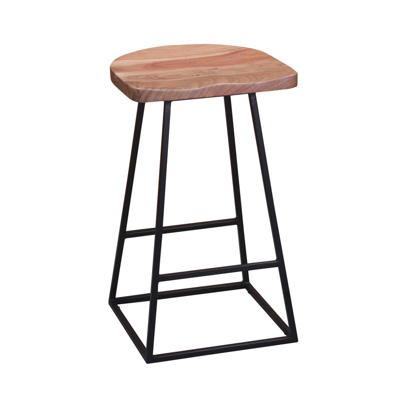 Evis Counter Stool with Metal Frame, Tan, Counter Stool (24" Seat Height)