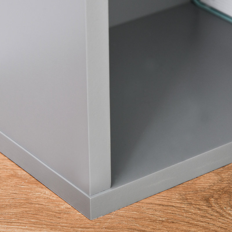 Bureau multifonctionnel avec tablette latérale et tableau d'écriture pliable en gris