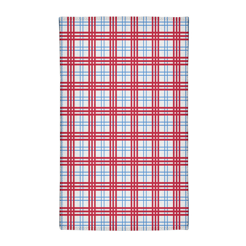 Tapis rouge / blanc à carreaux, Rectangle 3 pi x 5 pi