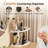 Bathroom Countertop Ceramic Tray Fan-Shaped Corner 2-Tier With Marble Pattern Vanity Skincare Perfume Organizer and Makeup Storage-622584036