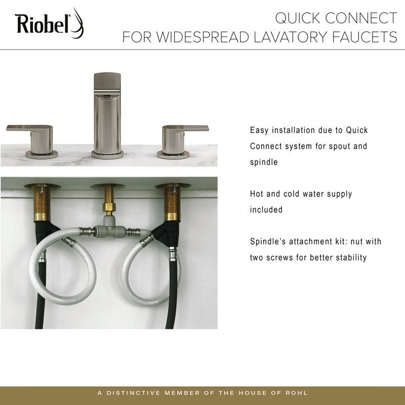 Eiffel Widespread Lavatory Faucet, Brushed Nickel
