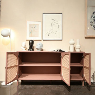 Armoire de rangement moderne en rotin minimaliste