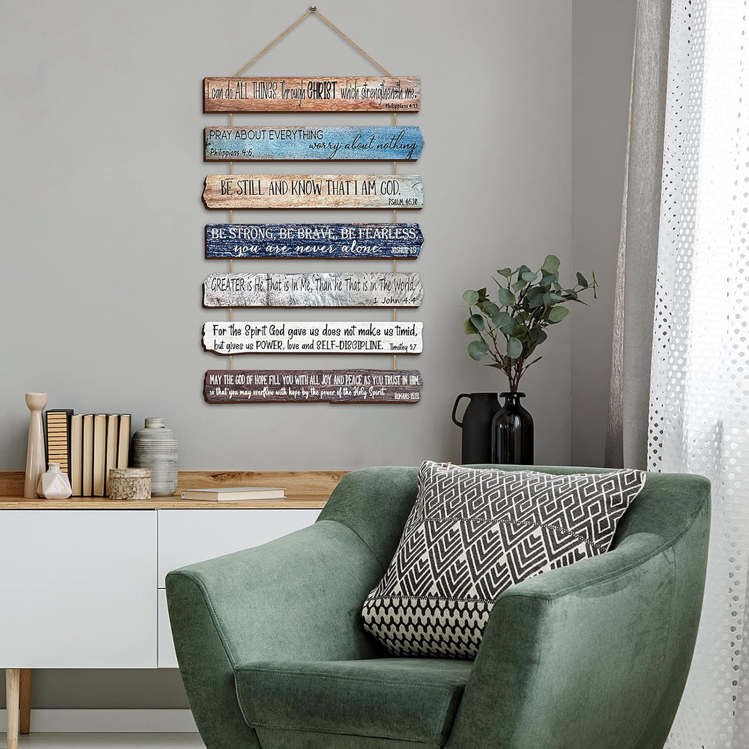 Trinx Christian Wall Art Office Inspirational Wooden Bible Verses