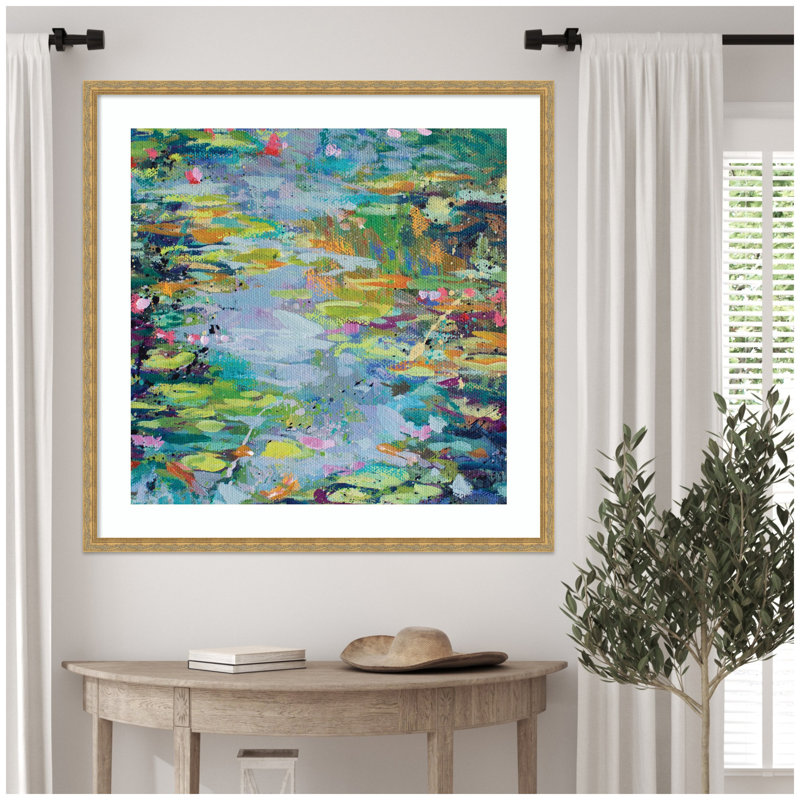 «Waterlilies at Giverny» par Rachel Christopoulos, reproduction d'art encadrée