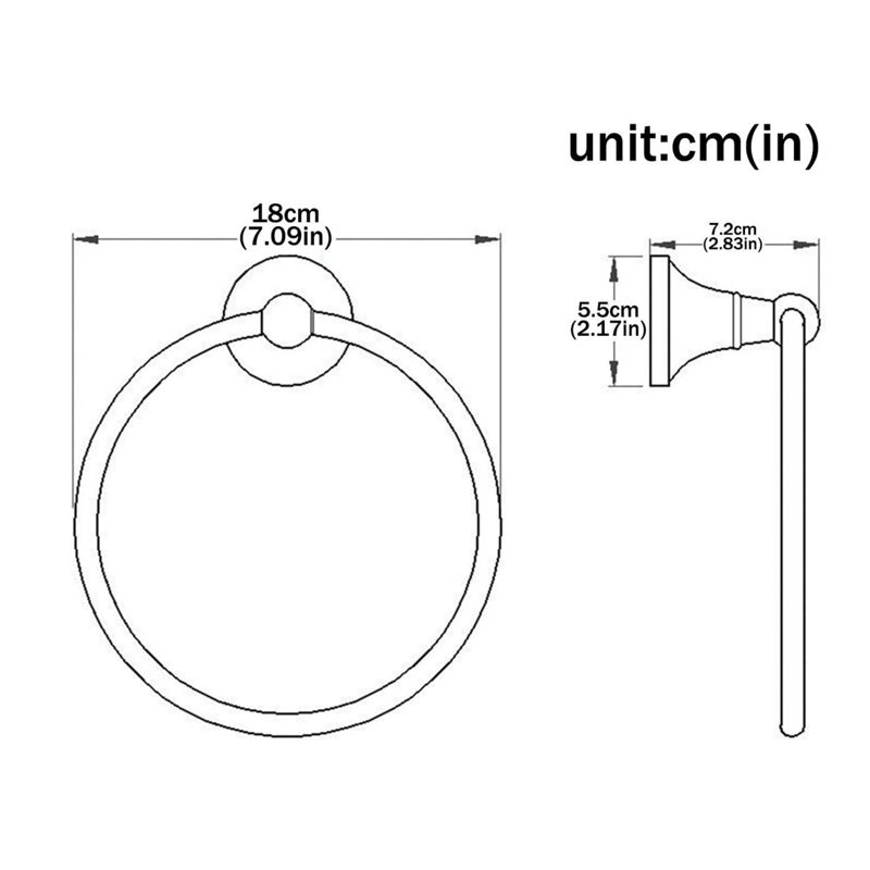 Porte-serviettes rond en laiton antique