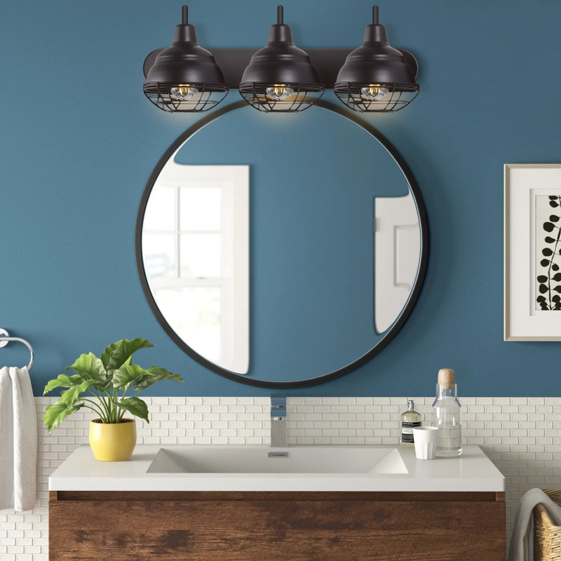 Antigona Industrial Farmhouse Iron LED Vanity, Oil Rubbed Bronze