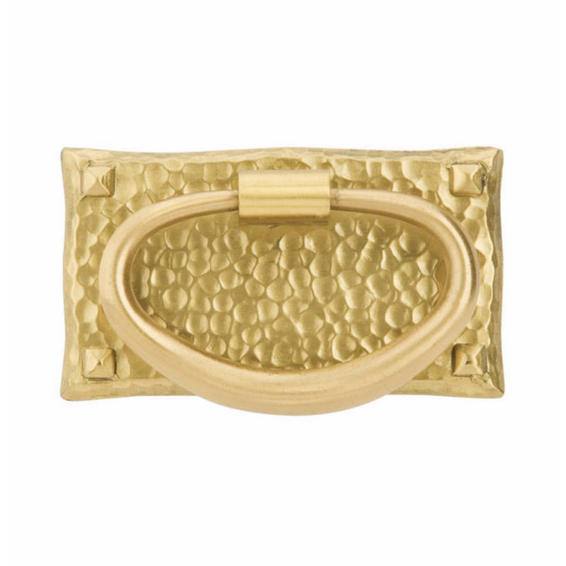 Emtek Hammered Oval Cabinet Pull, Satin Brass