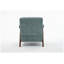 Chaise d'appoint Mid-Century moderne avec structure en bois massif, revêtement en polyester vert