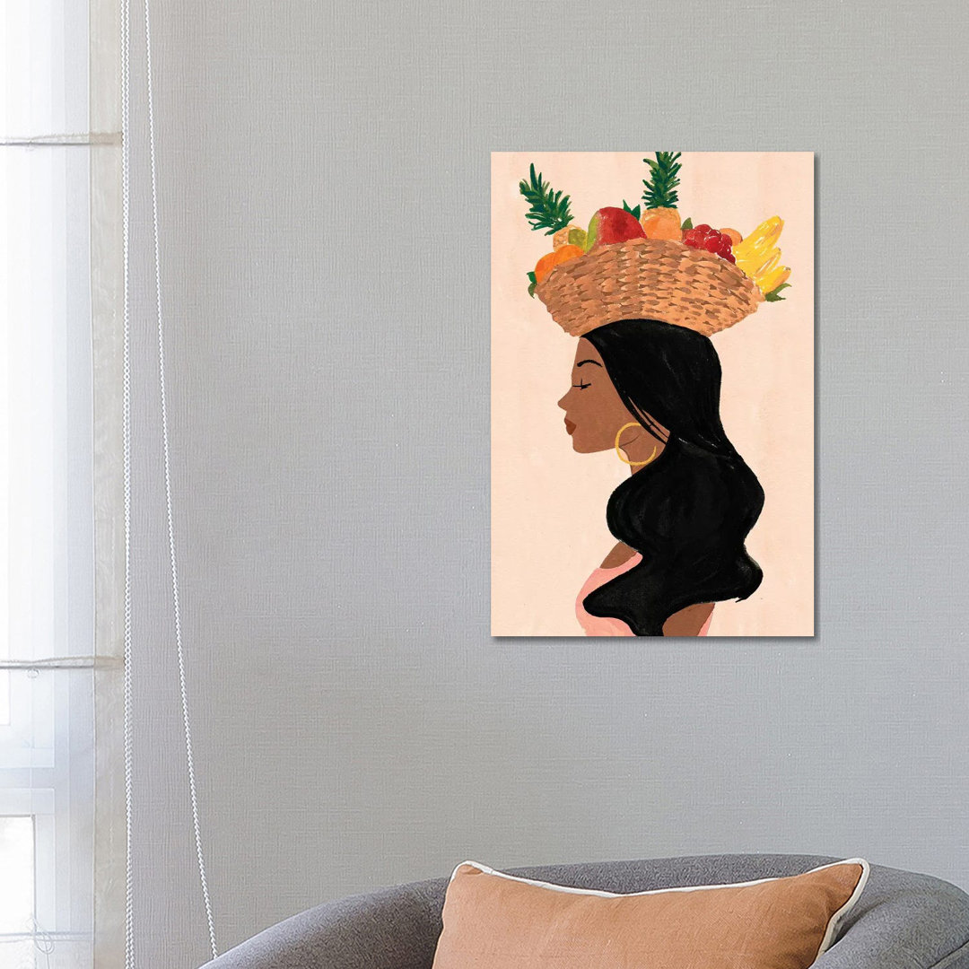 Valentina's Fruit Basket von Sabina Fenn - Galerie-umwickelte Leinwand Giclée auf Leinwand