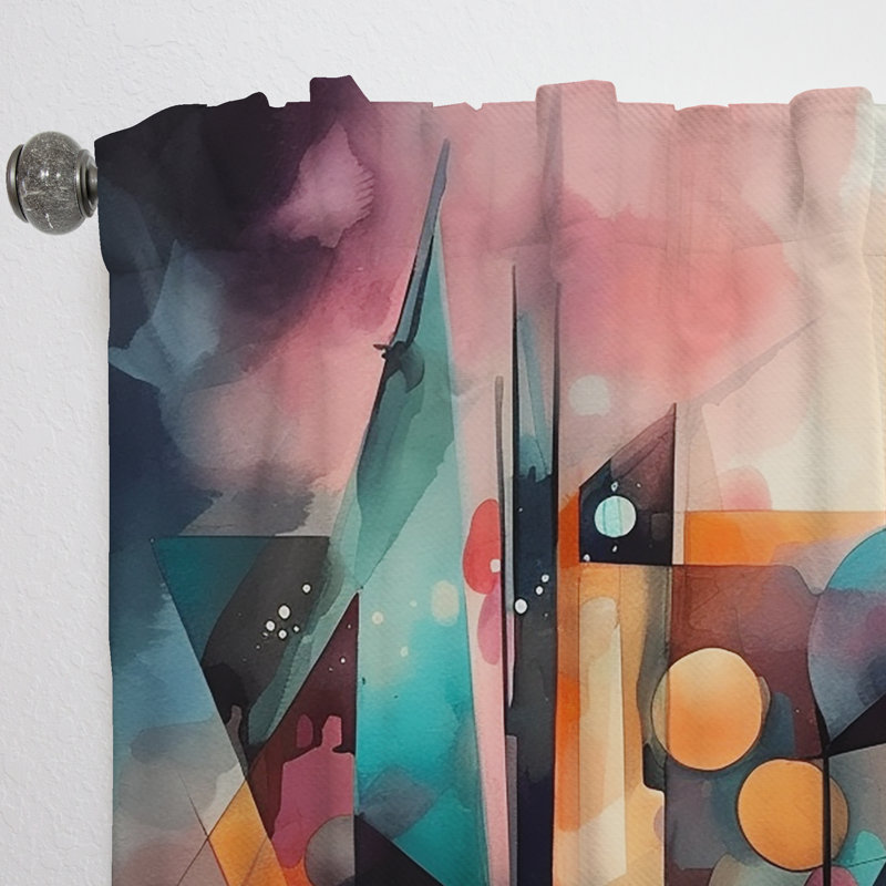 Rideau obscurcissant abstrait en velours Joie, L 52 po x L 108 po