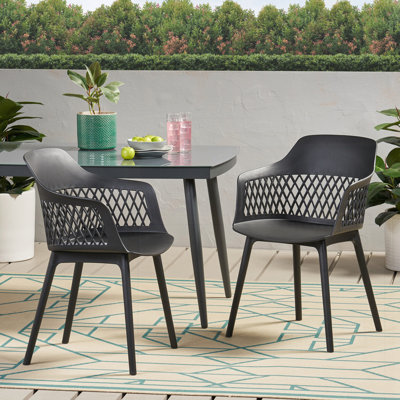 Ensemble de 2 chaises de jardin d'extérieur style campagne moderne