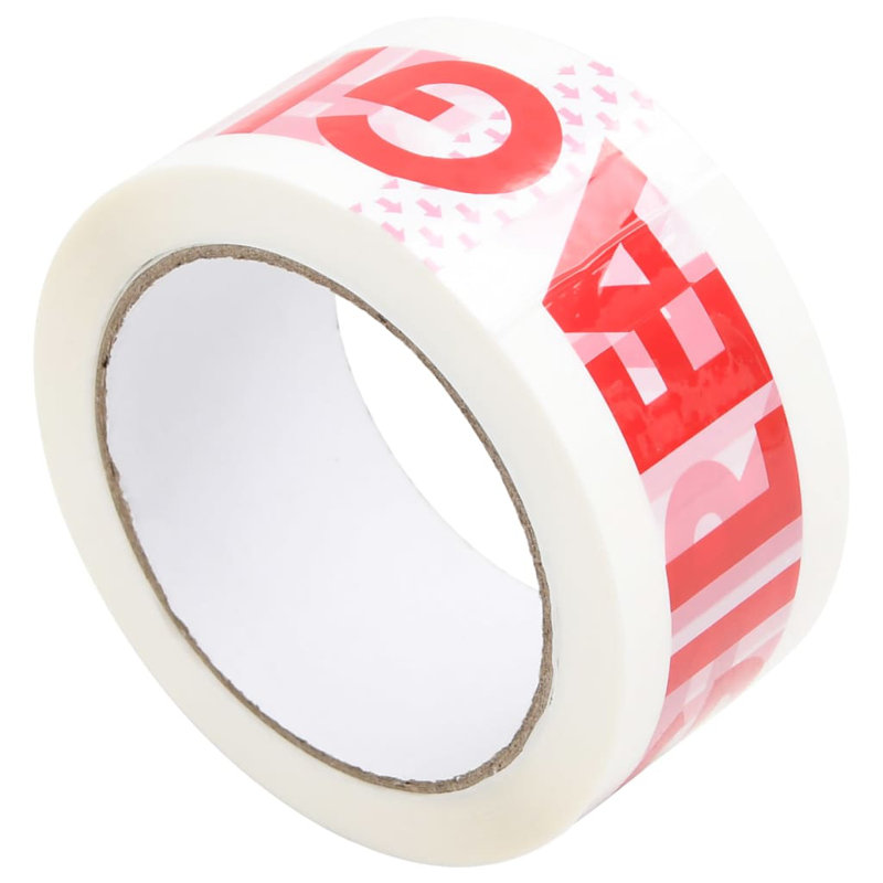  Ruban d'emballage, 36 pièces, imprimé blanc FRAGILE 1,89 po x 216,5 pi
