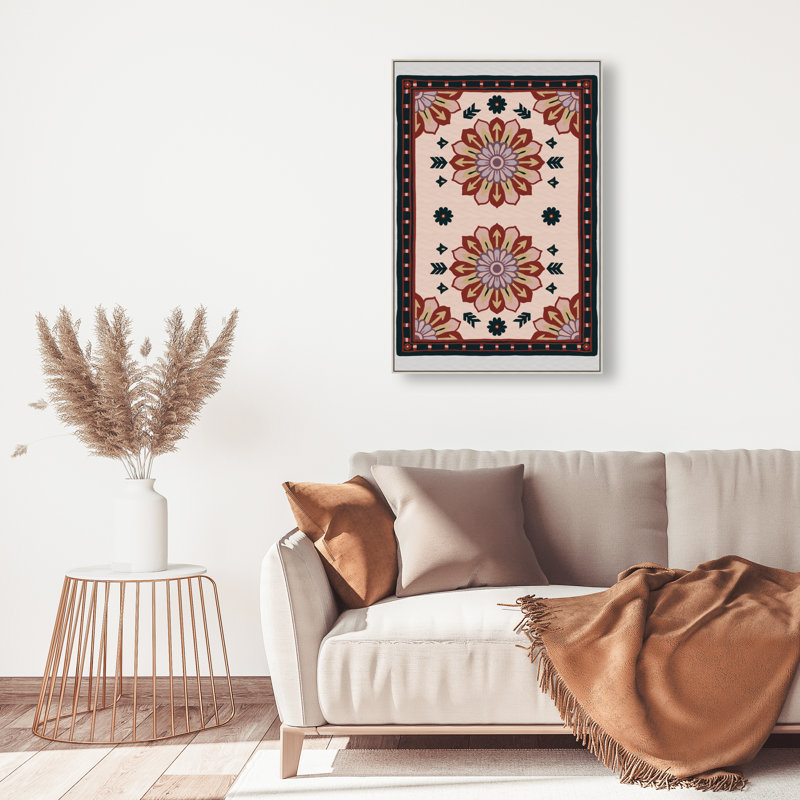 Midnight Damask Canvas Floral & Botanical Print by Oliver Gal, Black Frame, 10 x 15, 25"H x 17"W, Silver Floater Frame
