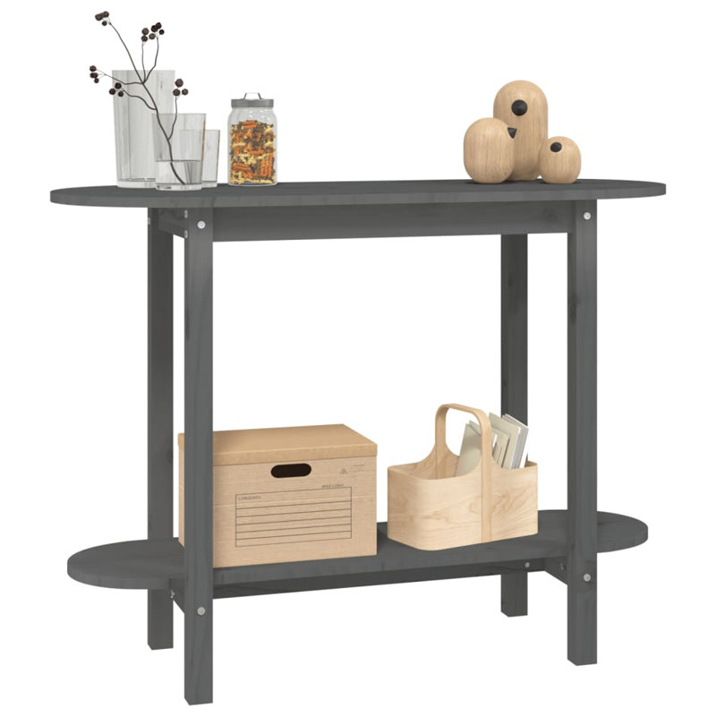 Horvitz 110cm Solid Wood Console Table, Grey