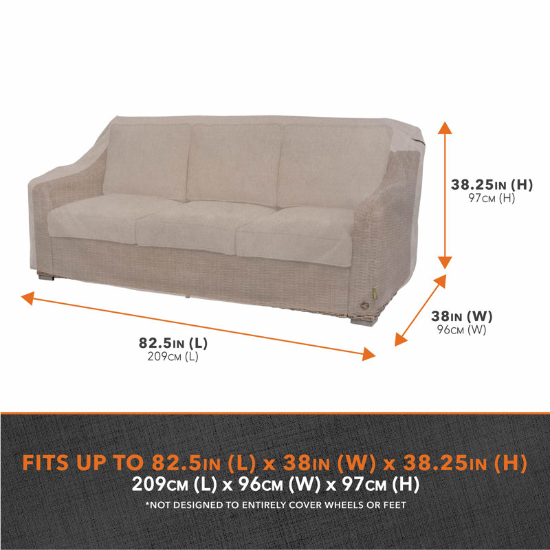 Modern Leisure Garrison Patio Loveseat Cover, Waterproof, 2-Pack, 66"L x 40"W x 39"H, Sandstone, 38.25" H x 38" W x 82.5" D