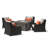 Fionnula 5 Piece Wicker Multiple Chairs Seating Group With Sunbrella Cushion Covers-70253943