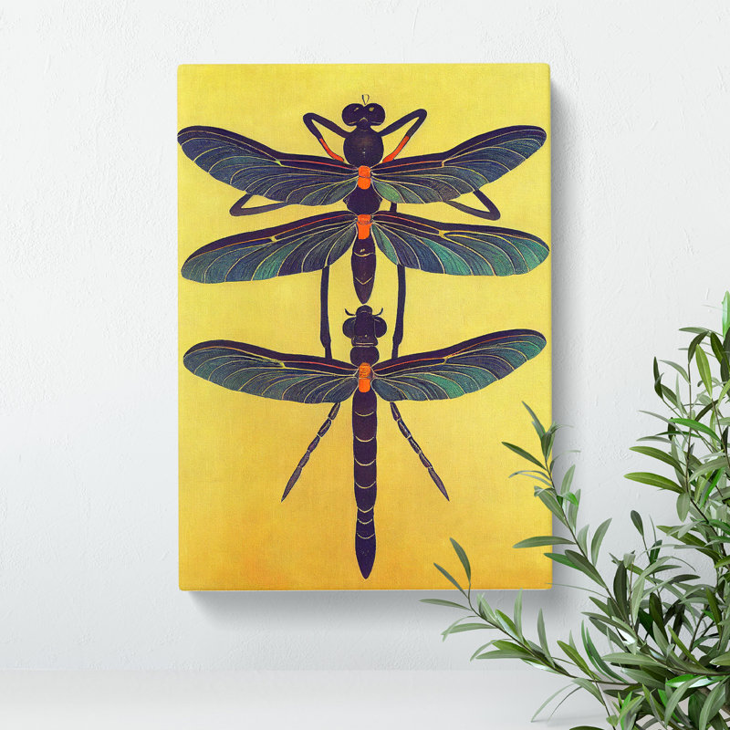Noble Dragonflies - Wrapped Canvas, 50cm H x 35cm W x 3cm D