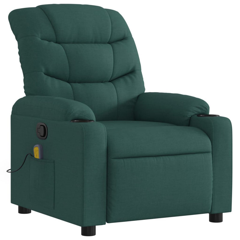 Upholstered Massage Chair, Dark Gray Polyester