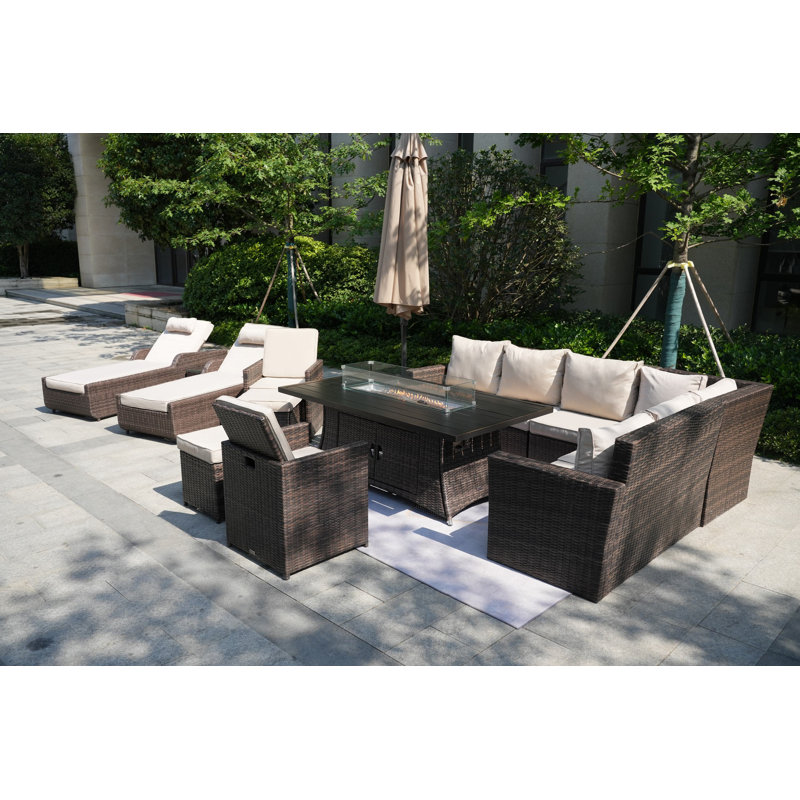 12 - Person Patio Conversation Set with Cushions