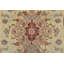 Tapis traditionnel ivoire en laine / soie noué à la main Tabriz Runner 2 pi 8 po x 15 pi 6 po