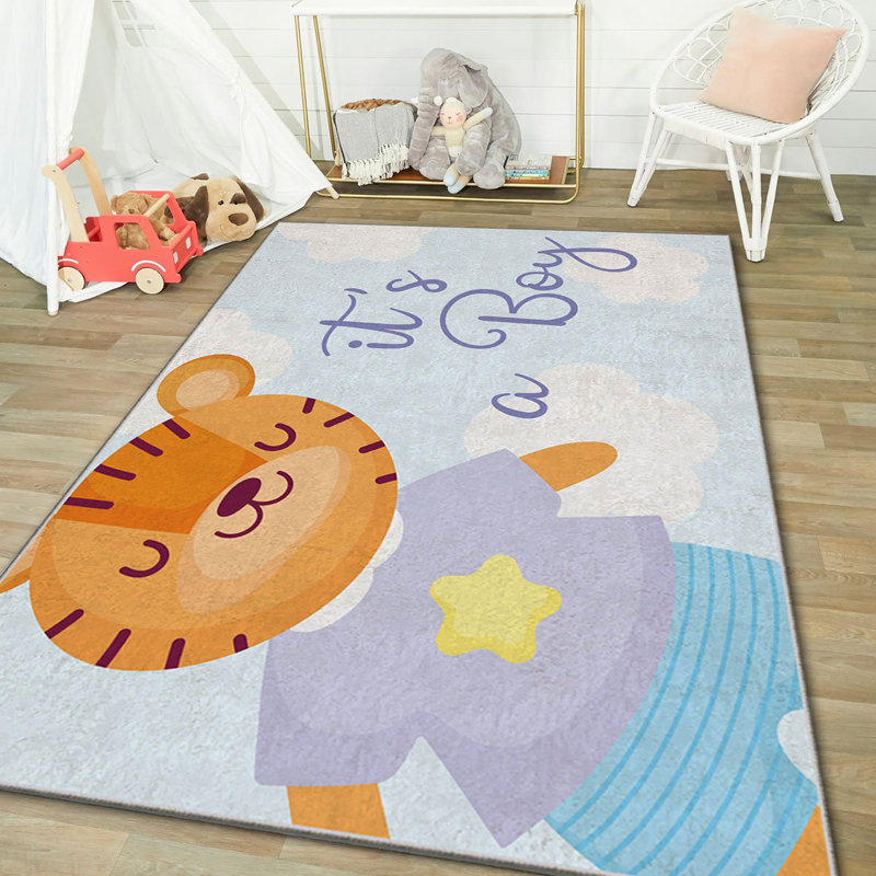 Tapis luxueux en polyester, 3,3 x 4,6 pieds | Tissu de velours 740 g / m², envers en feutre antidérapant, éponge stratifiée pour le confort | Antibactérien, lavable à la machine à 86 ° F | Imprimé numérique élégant pour la décoration intérieure