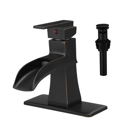 Three-hole bathroom faucet with drain kit