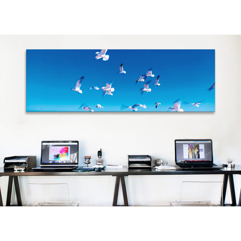 «Panoramic Birds in Flight Flagler Beach, Florida», reproduction de photo sur toile, H 24 po x l 72 po x P 1,5 po
