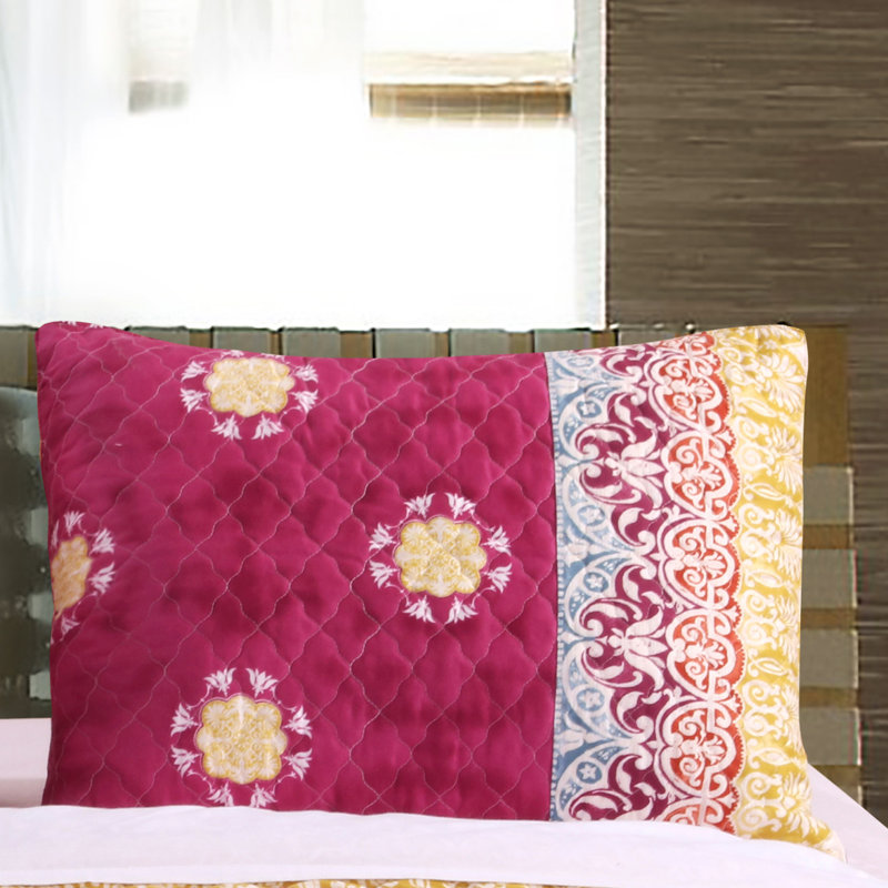Cotton Blend Damask Sham Set