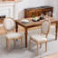 Chaise de salle à manger avec cadre en bois massif de style français-620045307