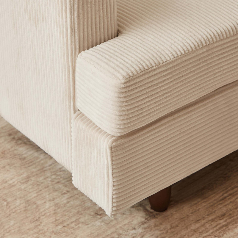 Canapé modulaire moderne, canapé convertible 6 places, Velours côtelé beige
