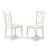 3 Piece Dining Table Set for Small Spaces Contains a Round Kitchen Table with Pedestal and 2 Dining Chairs, Linen White