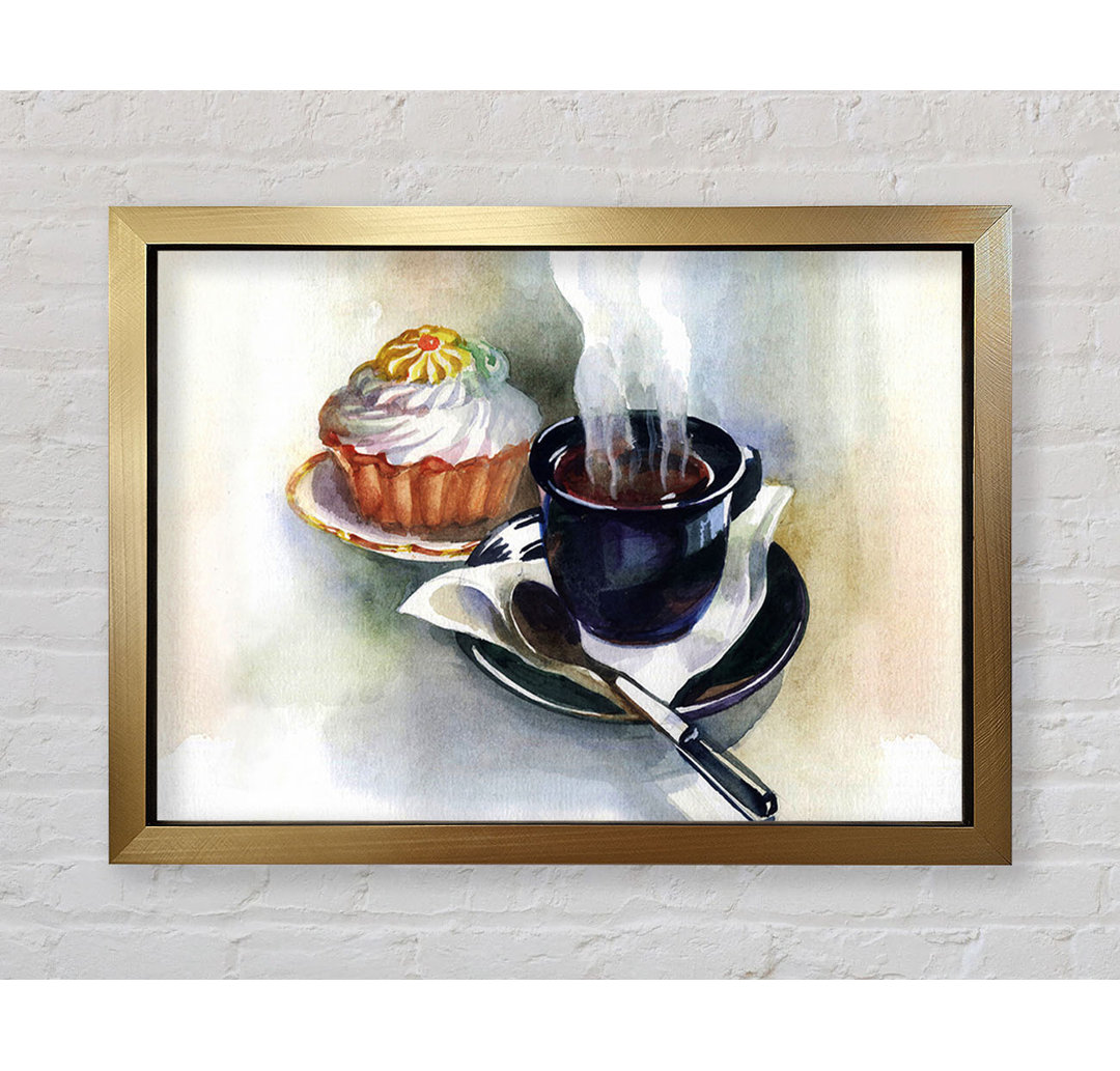 Cake And Coffee - Einzelne Bilderrahmen Kunstdrucke