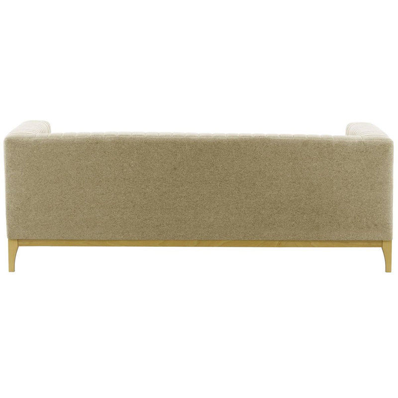 Bomia 3 Seater Sofa, Light Beige Polyester, Gold, 72cm x 201cm W x 83cm D