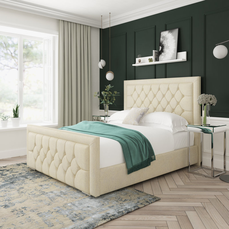 Upholstered Bed, Cream, Small Single (2'6)