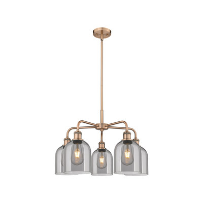 Lustre en forme de cloche à intensité variable en acier à 5 lumières Odaniel