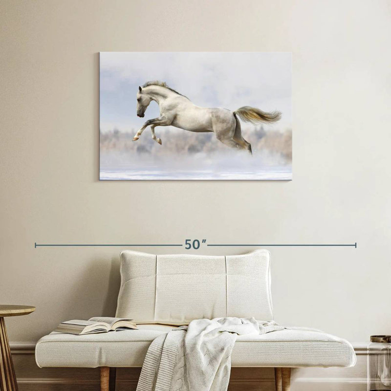 Brampt Jumping White Stallion, 24" H x 36" W