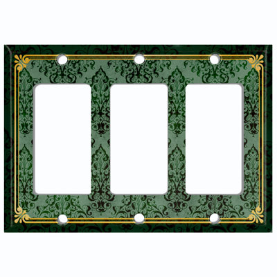 Patterned 3 - Gang Rocker Standard Wall Plate